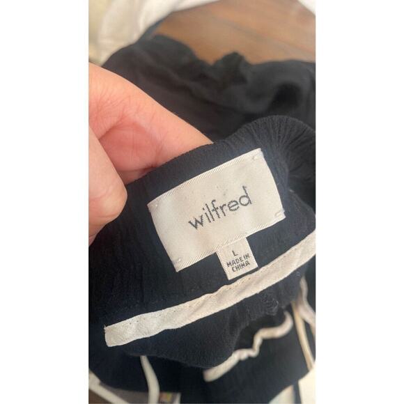 Womens Wilfred Aritzia Black Crepe Drawstring Cuffed Joggers Size Large - Picture 10 of 11